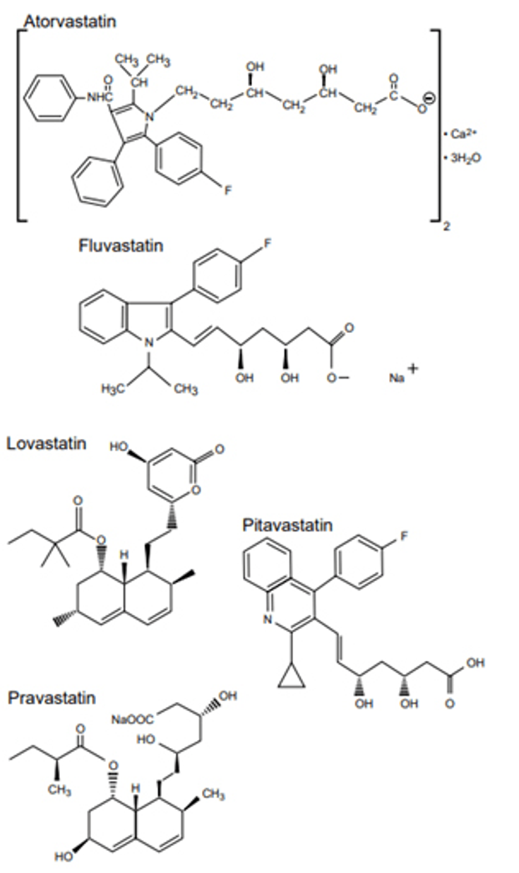 Figure 18-4: Structural Formulas of Available Statins