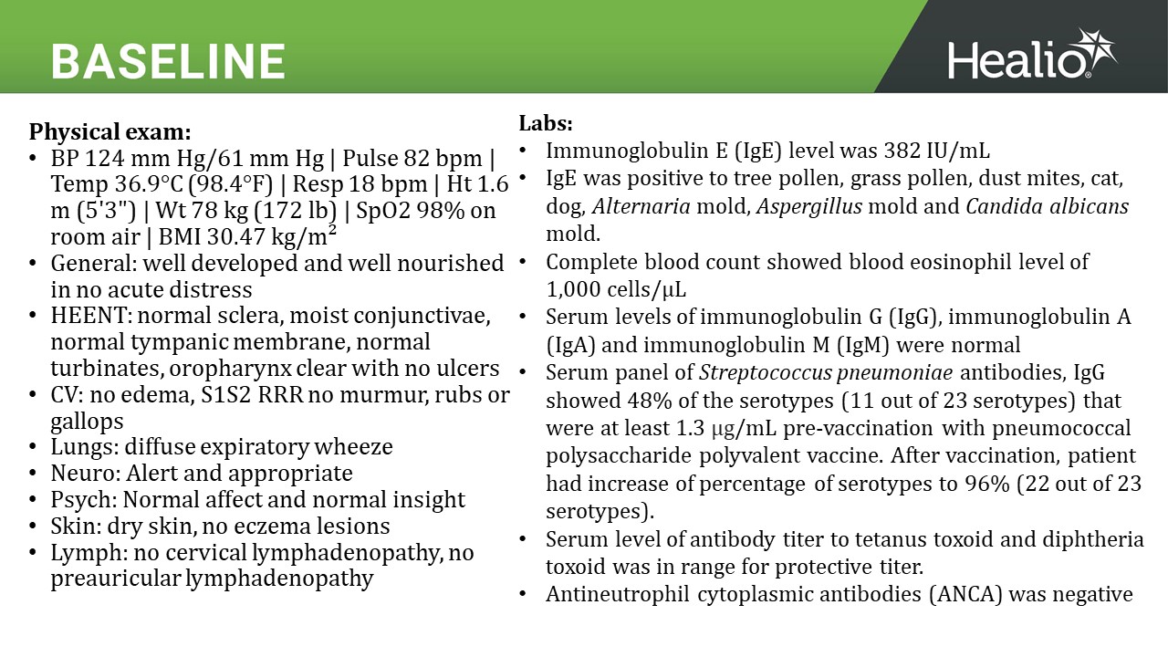 a clinical case review baseline slide 1 of 2