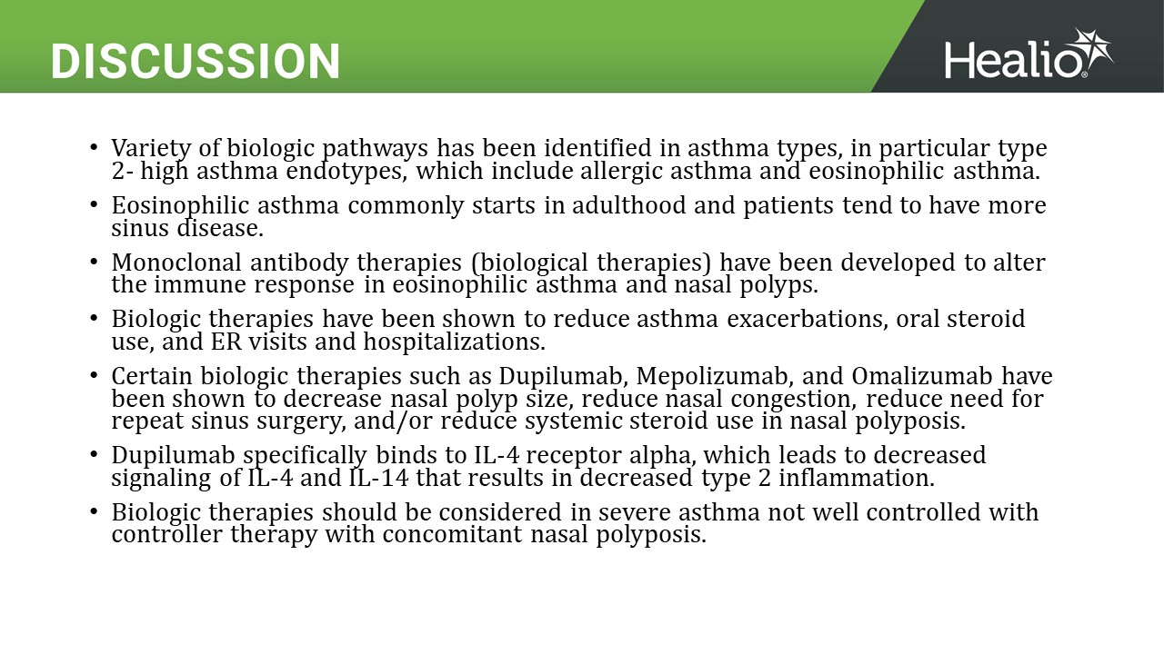 an image of the discussion slide for the third asthma clinical case review