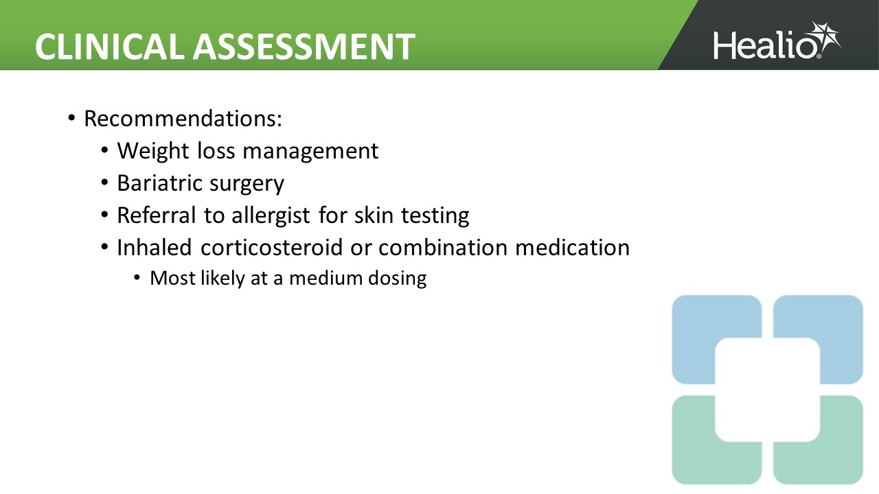 an image of the clinical assessment of a patients with severe asthma