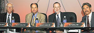 Left to right: George A. Bray, MD, MACP, Gary D. Foster, PhD, Steven R. Smith, MD and Ken Fujioka, MD