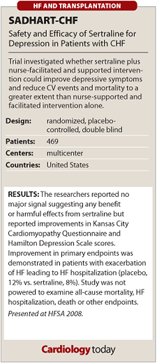 SADHART-CHF trial scorecard