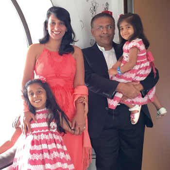 Drs. Javed and Asma Butler aboard a Disney cruise with their daughters Sophia and Zara.