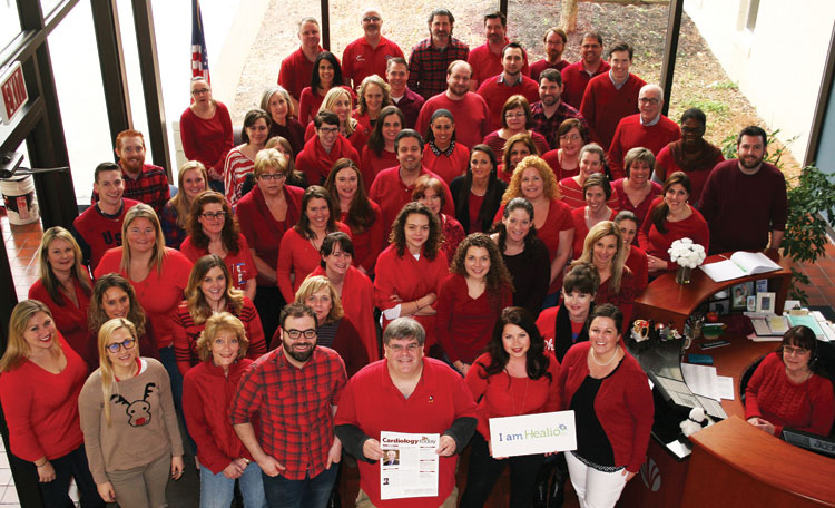 Employees of SLACK Incorporated, publisher of Cardiology Today, gathered on Feb. 3 to show support for the American Heart Association’s annual National Go Red for Women campaign.