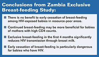 Conclusions from Zambia Exclusive Breast-feeding Study