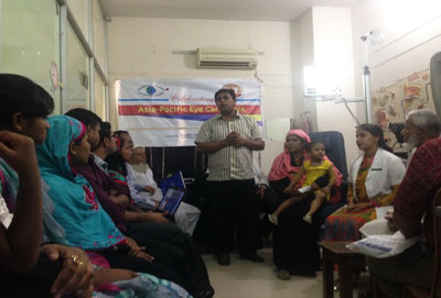  OSB Scientific Secretary Dr. Nuzhat Choudhury and OSB Organizing Secretary Dr. Tariq Reza Ali helped conduct the OSB outreach program at a local hospital.