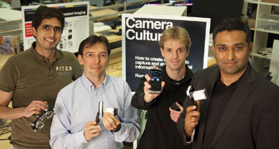 The NETRA team: Ankit Mohan, Manuel M. Oliveira Neto, Vitor Pamplona and Ramesh Raskar at the MIT Media Lab.