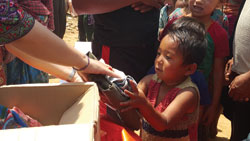 One of the earthquake relief camps organized by ophthalmologists in Nepal to distribute tents, food, clothes and basic health care materials to villagers in Nepal.