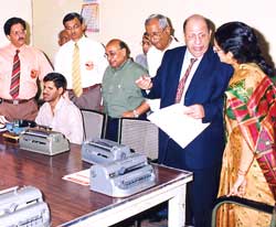 Dr. Mehta setting up a Braille school