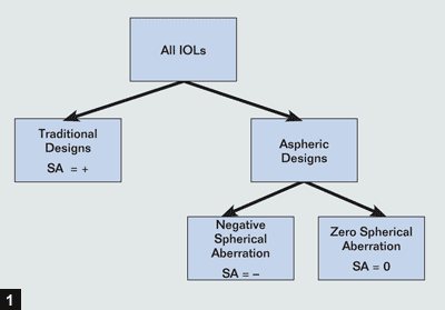 Figure 1: The newer-design aspheric IOLs can be divided into two groups