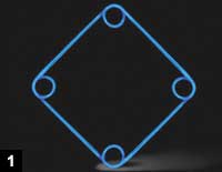 Figure 1: The Malyugin ring is a square-shaped transitory implant with four circular loops