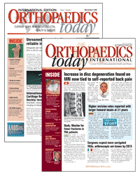 1998 and current Orthopaedics Today International covers