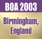 BOA 2003: Birmingham, England [logo]