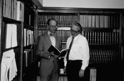 ASSH, the oldest medical specialty society in the United States, has a museum and library in San Francisco, where William L. Newmeyer III, MD, FACS, and Hal Gibson are shown studying part of the historic collection there.