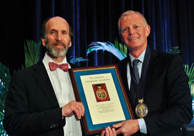 Gary E. Friedlaender, MD, 2011 AOA President, is pictured (left) with current AOA president Douglas R. Dirschl, MD.