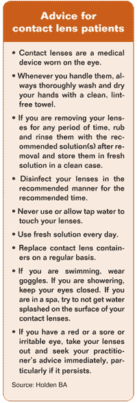 Advice for contact lens patients