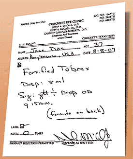 Prescription for fortified antibiotic