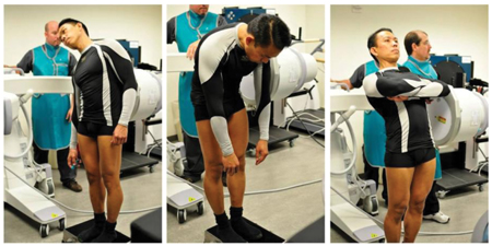 A spinal kinematics test is demonstrated, which is a test that astronauts were subject to in studies Jeffrey C. Lotz Phd, and colleagues did.