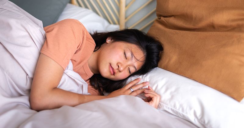 Asian woman sleeping