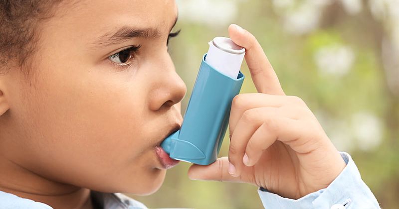 child using an inhaler