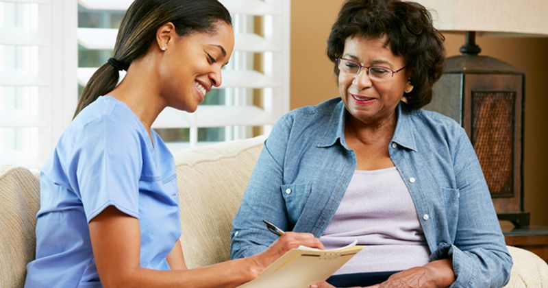 Black woman with nurse