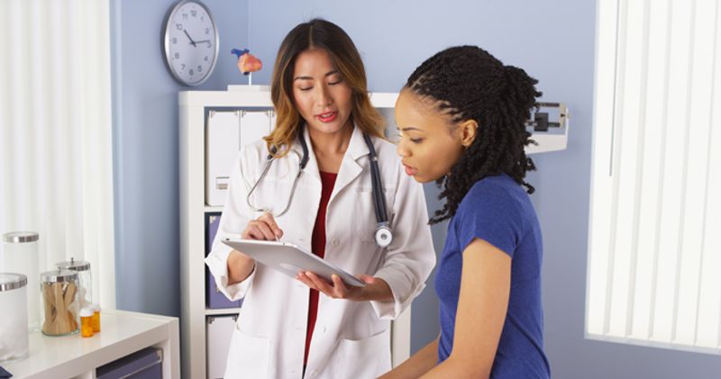 Woman patient at clinic