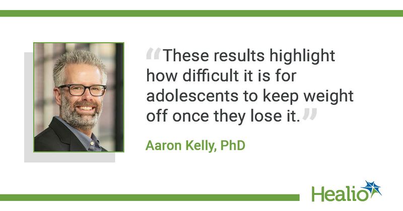 “These results highlight how difficult it is for adolescents to keep weight off once they lose it.”  Aaron Kelly, PhD