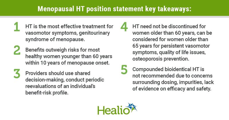 Menopausal HT position statement from North American Menopause Society