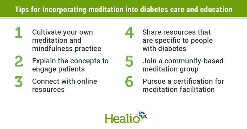 Tips for incorporating meditation into diabetes care and education