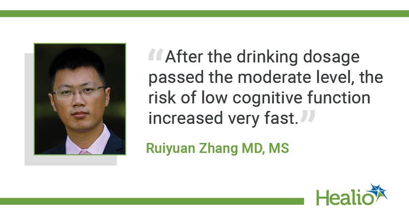 Quote from Zhang on alcohol consumption and cognitive function