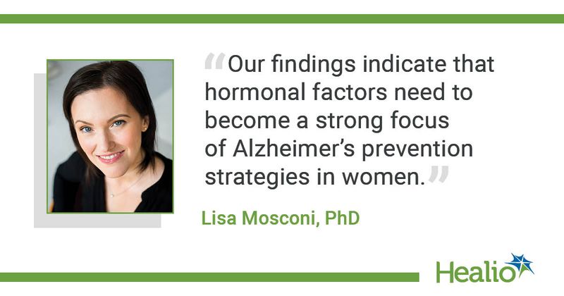 Quote from Mosconi on hormonal changes in Alzheimer's