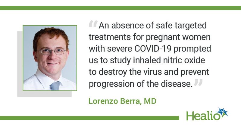 Quote from Berra on nitric oxide in pregnant women with COVID-19