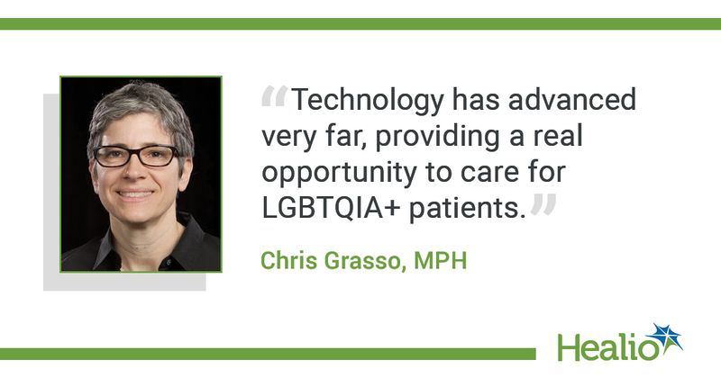  The quote is: “Technology has advanced very far, providing a real opportunity to care for LGBTQIA+ patients." The source of the quote is Chris Grasso, MPH