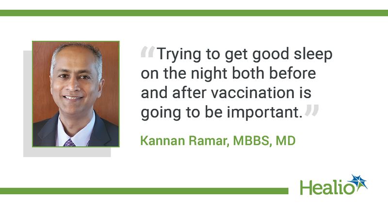 Quote from Ramar on sleep before COVID-19 vaccination