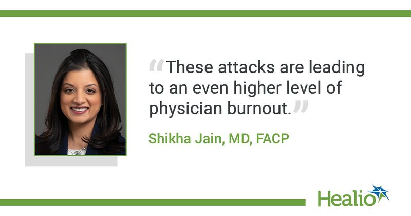 Quote from Jain about physicians attacked on social media