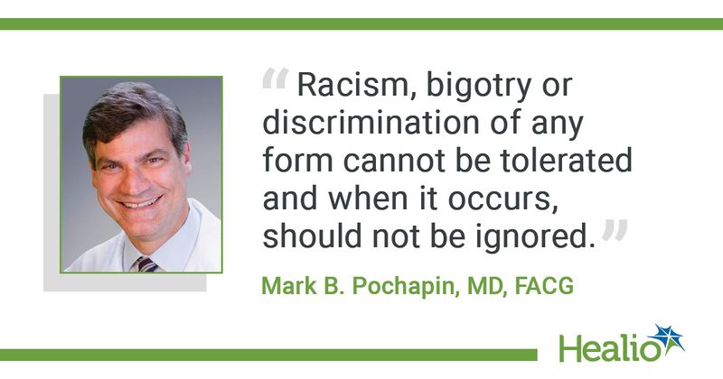 Pochapin quote: Racism, bigotry or discrimination of any form cannot be tolerated and when it occurs, should not be ignored.