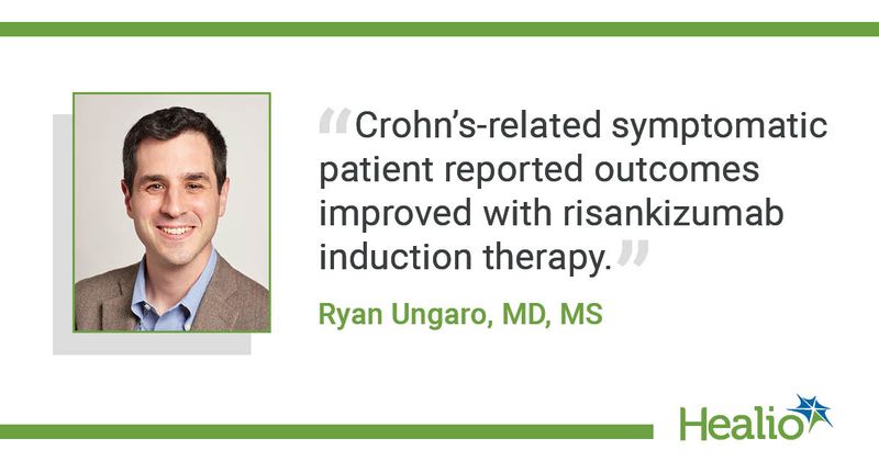 “Crohn’s-related symptomatic patient reported outcomes improved with risankizumab induction therapy.” Ryan Ungaro, MD, MS