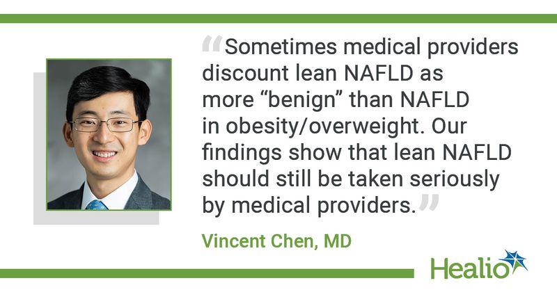 “Sometimes medical providers discount lean NAFLD as more ‘benign’ than NAFLD in obesity/overweight. Our findings show that lean NAFLD should still be taken seriously by medical providers,” said Vincent L. Chen, MD.