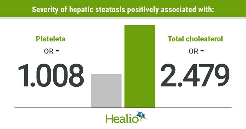 Graphic depicting severity of hepatic steatosis.