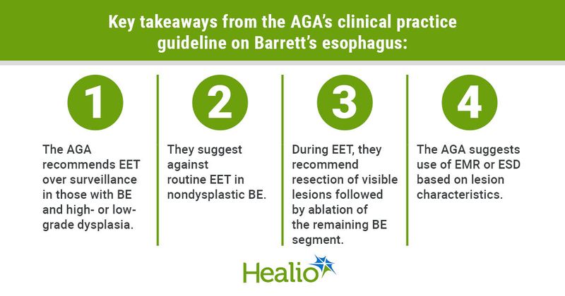 Key takeaways from the AGA’s clinical practice guideline on Barrett’s esophagus.