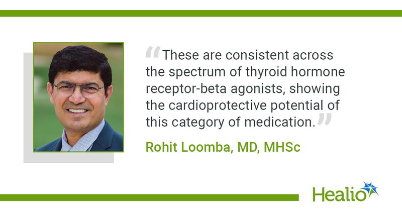 “These are consistent across the spectrum of thyroid hormone receptor-beta agonists, showing the cardioprotective potential of this category of medication.” Rohit Loomba, MD, MHSc