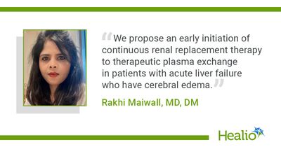 Early renal replacement therapy improves survival in acute liver failure, cerebral edema