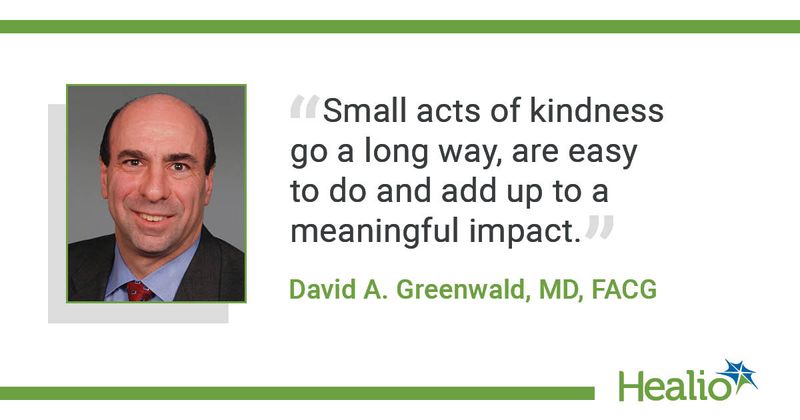 "Small acts of kindness go a long way, are easy to do and add up to meaningful impact." Greenwald said.