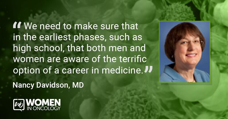 "We need to make sure that in the earliest phases, such as high school, that both men and women are aware of the terrific option of a career in medicine." - Nancy Davidson, MD