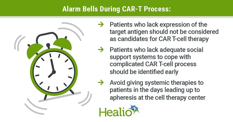 Cassaday discusses patient alarm bells that clinicians should be aware of if CAR T-cell therapy is an option.