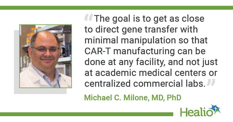 Quote from Michael C. Milone, MD, PhD.