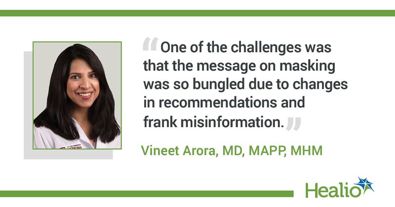 Vineet Arora, MD, MAPP, MHM, associate chief medical officer of clinical learning at University of Chicago Medicine.