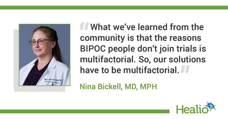  Nina Bickell, MD, MPH, professor of population health science and policy at Icahn School of Medicine at Mount Sinai