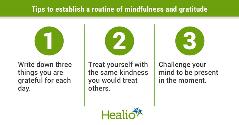 A routine for mindfulness and gratitude. 