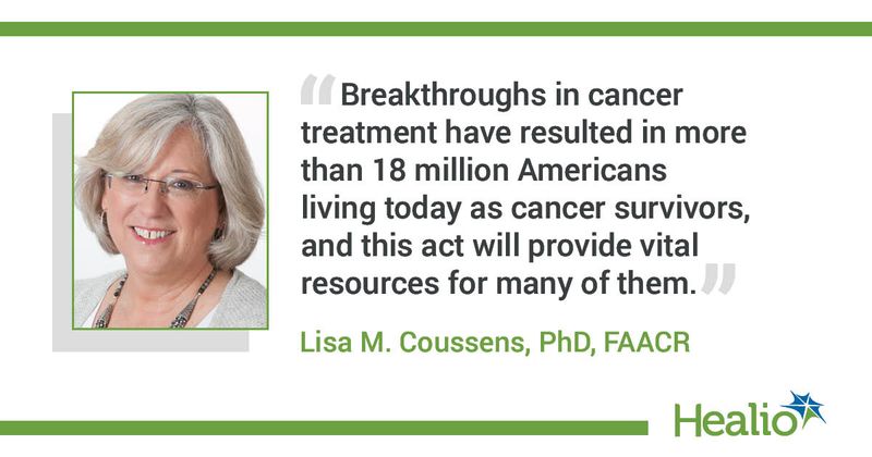 Quote and headshot of Lisa M. Coussens, PhD, FAACR